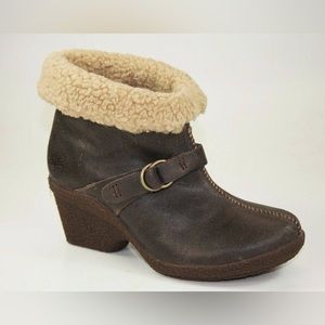 Timberland Bayden Brown Leather Ankle Fleece Heel Boots 17670 Size 8